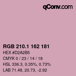 カラーコード: RGB 210.1 162 181 | qconv.com