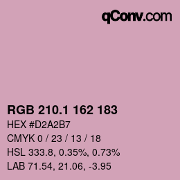 カラーコード: RGB 210.1 162 183 | qconv.com