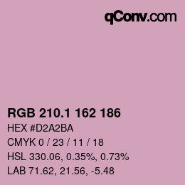 カラーコード: RGB 210.1 162 186 | qconv.com