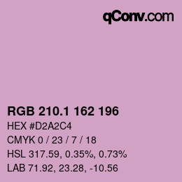 カラーコード: RGB 210.1 162 196 | qconv.com