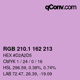 カラーコード: RGB 210.1 162 213 | qconv.com
