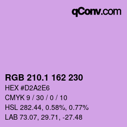 カラーコード: RGB 210.1 162 230 | qconv.com