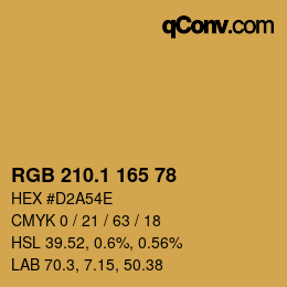 カラーコード: RGB 210.1 165 78 | qconv.com