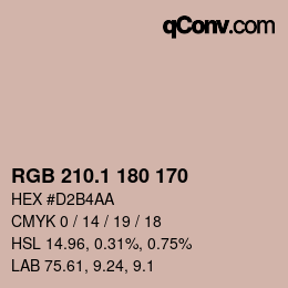 カラーコード: RGB 210.1 180 170 | qconv.com