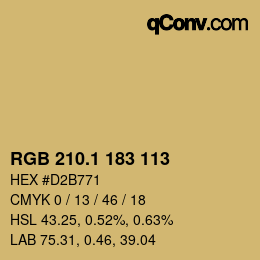 Color code: RGB 210.1 183 113 | qconv.com