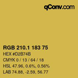 カラーコード: RGB 210.1 183 75 | qconv.com