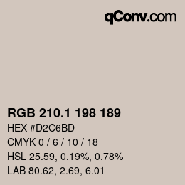 Color code: RGB 210.1 198 189 | qconv.com