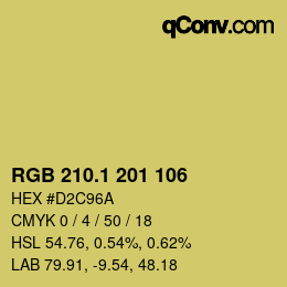 カラーコード: RGB 210.1 201 106 | qconv.com