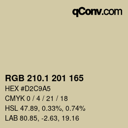 Color code: RGB 210.1 201 165 | qconv.com