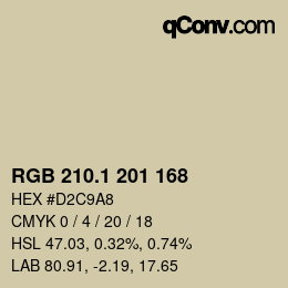 カラーコード: RGB 210.1 201 168 | qconv.com