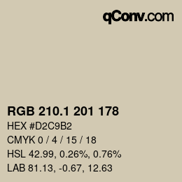Color code: RGB 210.1 201 178 | qconv.com