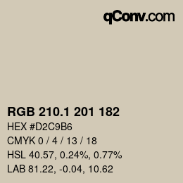 Color code: RGB 210.1 201 182 | qconv.com