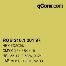 カラーコード: RGB 210.1 201 97 | qconv.com