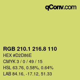 カラーコード: RGB 210.1 216.8 110 | qconv.com