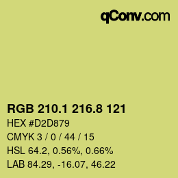 カラーコード: RGB 210.1 216.8 121 | qconv.com