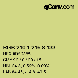 カラーコード: RGB 210.1 216.8 133 | qconv.com