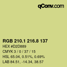 カラーコード: RGB 210.1 216.8 137 | qconv.com