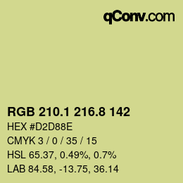 Color code: RGB 210.1 216.8 142 | qconv.com