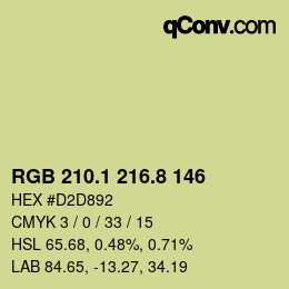 Color code: RGB 210.1 216.8 146 | qconv.com