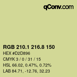 Color code: RGB 210.1 216.8 150 | qconv.com