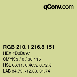Color code: RGB 210.1 216.8 151 | qconv.com