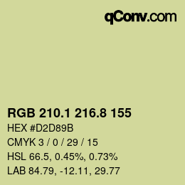 Color code: RGB 210.1 216.8 155 | qconv.com