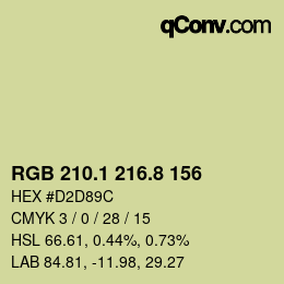 Color code: RGB 210.1 216.8 156 | qconv.com