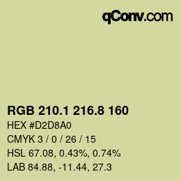 Color code: RGB 210.1 216.8 160 | qconv.com