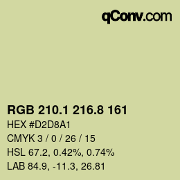 Color code: RGB 210.1 216.8 161 | qconv.com