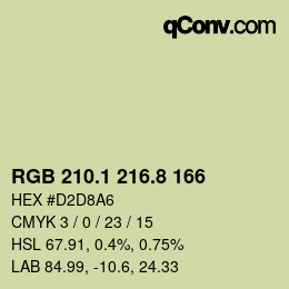 Farbcode: RGB 210.1 216.8 166 | qconv.com