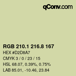 Color code: RGB 210.1 216.8 167 | qconv.com