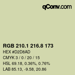 Color code: RGB 210.1 216.8 173 | qconv.com