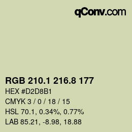 Color code: RGB 210.1 216.8 177 | qconv.com