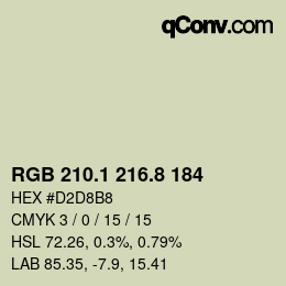 カラーコード: RGB 210.1 216.8 184 | qconv.com