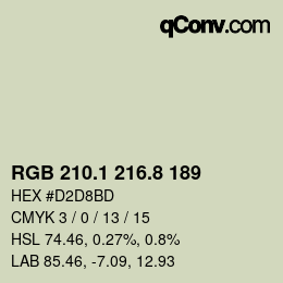 Color code: RGB 210.1 216.8 189 | qconv.com