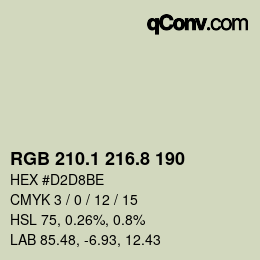 Farbcode: RGB 210.1 216.8 190 | qconv.com