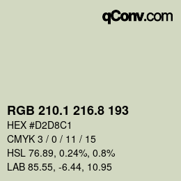 カラーコード: RGB 210.1 216.8 193 | qconv.com