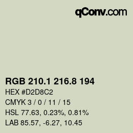 Color code: RGB 210.1 216.8 194 | qconv.com