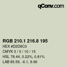 カラーコード: RGB 210.1 216.8 195 | qconv.com