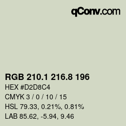 カラーコード: RGB 210.1 216.8 196 | qconv.com