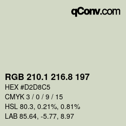 Farbcode: RGB 210.1 216.8 197 | qconv.com