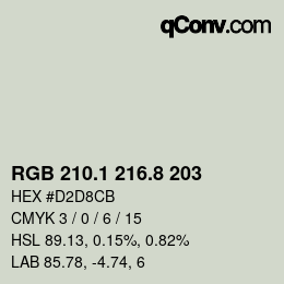 カラーコード: RGB 210.1 216.8 203 | qconv.com