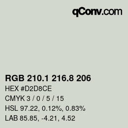 カラーコード: RGB 210.1 216.8 206 | qconv.com
