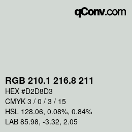 Farbcode: RGB 210.1 216.8 211 | qconv.com