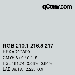 Color code: RGB 210.1 216.8 217 | qconv.com