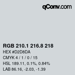 カラーコード: RGB 210.1 216.8 218 | qconv.com