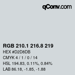 カラーコード: RGB 210.1 216.8 219 | qconv.com