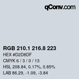 Color code: RGB 210.1 216.8 223 | qconv.com