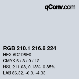 Color code: RGB 210.1 216.8 224 | qconv.com