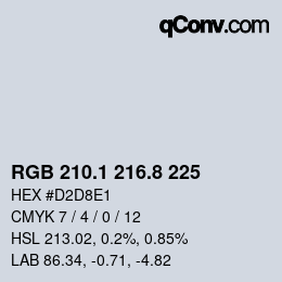 Color code: RGB 210.1 216.8 225 | qconv.com